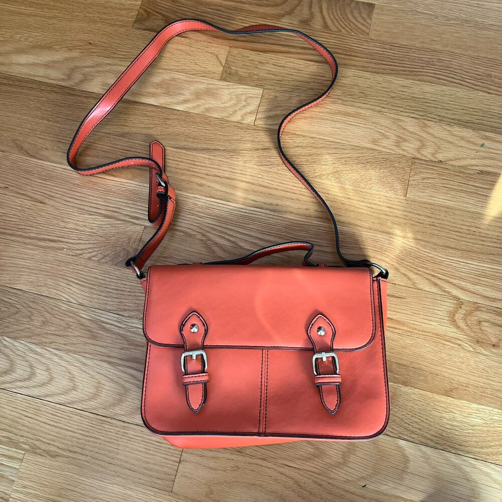 TopShop | Vintage Twee Burnt Orange Classic Satchel Bag Purse